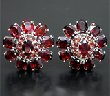 Превосходные клипсы с гранатами Серебро 925