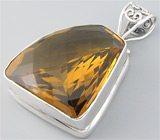 Кулон из коллекции «Geometry» с золотистым цитрином Серебро 925