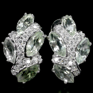 Замечательные серьги с зелеными аметистами