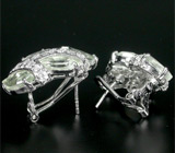 Замечательные серьги с зелеными аметистами Серебро 925