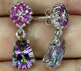 Серьги с мистическими топазами и сапфирами Серебро 925