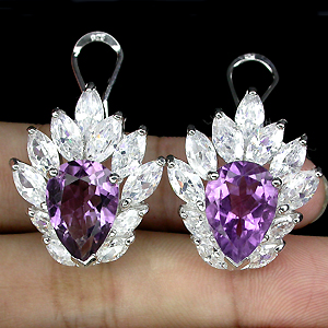 Замечательные серьги с аметистами