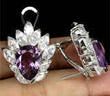 Замечательные серьги с аметистами Серебро 925