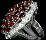 Роскошное кольцо с гранатами Серебро 925