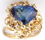 Кольцо с чистейшим полихромным танзанитом