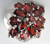 Замечательное кольцо с гранатами Серебро 925