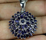 Кулон с синими сапфирами Серебро 925