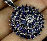 Кулон с синими сапфирами Серебро 925