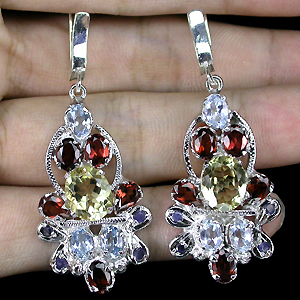 Серьги из коллекции «MultiStone» с самоцветами