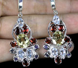 Серьги из коллекции «MultiStone» с самоцветами Серебро 925