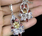 Серьги из коллекции «MultiStone» с самоцветами Серебро 925