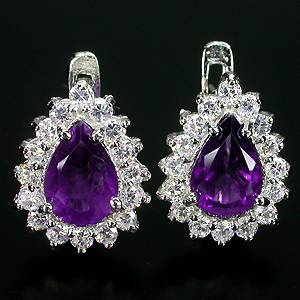 Серьги с уругвайскими аметистами