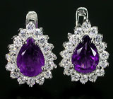 Серьги с уругвайскими аметистами Серебро 925