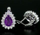 Серьги с уругвайскими аметистами Серебро 925