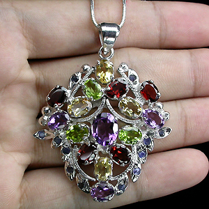 Кулон из коллекции «MultiStone» с самоцветами