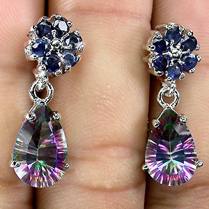 Серьги с мистическими топазами и сапфирами