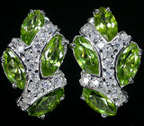 Замечательные серьги с перидотами Серебро 925