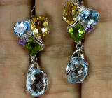 Замечательные серьги с самоцветами Серебро 925