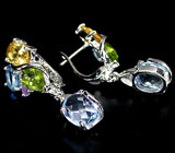 Замечательные серьги с самоцветами Серебро 925