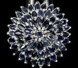 Эффектное кольцо с синими сапфирами Серебро 925