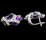 Замечательные серьги с аметистами Серебро 925