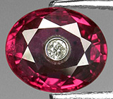 Пурпурный сапфир с бриллиантом 