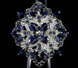 Кольцо с синими сапфирами Серебро 925