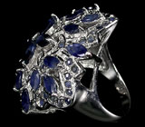 Кольцо с синими сапфирами Серебро 925