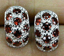 Серьги с оранжевыми гранатами