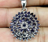 Кулон с синими сапфирами Серебро 925