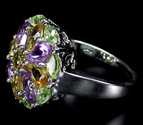 Замечательное кольцо с самоцветами Серебро 925