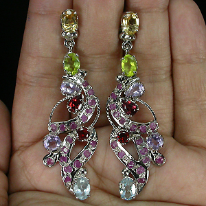 Серьги из коллекции «MultiStone» с самоцветами