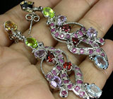 Серьги из коллекции «MultiStone» с самоцветами Серебро 925