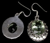 Серьги с зелеными аметистами Серебро 925