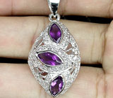 Замечательный кулон с аметистами Серебро 925