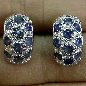 Серьги с синими сапфирами