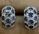 Серьги с синими сапфирами Серебро 925