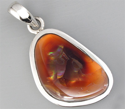 Кулон с огненным мексиканским агатом