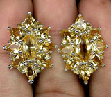 Великолепные серьги с цитринами Серебро 925