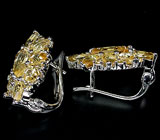 Великолепные серьги с цитринами Серебро 925