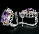 Замечательные серьги с самоцветами Серебро 925