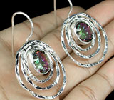 Оригинальные серьги с мистическими топазами Серебро 925