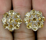 Симпатичные серьги с цитринами Серебро 925