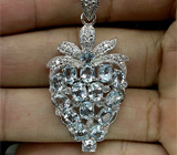 Кулон с нежно-голубыми топазами Серебро 925