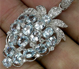 Кулон с нежно-голубыми топазами Серебро 925