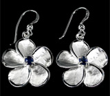 Симпатичные серьги с сапфирами Серебро 925