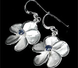 Симпатичные серьги с сапфирами Серебро 925