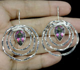 Оригинальные серьги с мистическими топазами Серебро 925