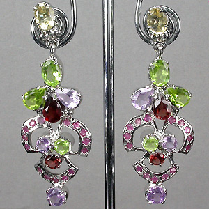 Серьги из коллекции «MultiStone» с самоцветами