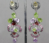 Серьги из коллекции «MultiStone» с самоцветами Серебро 925